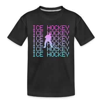 Hockey sur glace - T-shirt bio Premium Enfant - noir - Devant