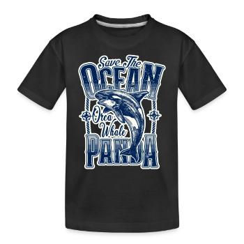 Sauvez les pandas de mer sauvent des orques d’épaulards - T-shirt bio Premium Enfant - noir - Devant
