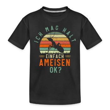 Ameisen, Ameisenliebhaber - Kinder Premium Bio T-Shirt - Schwarz - Vorne