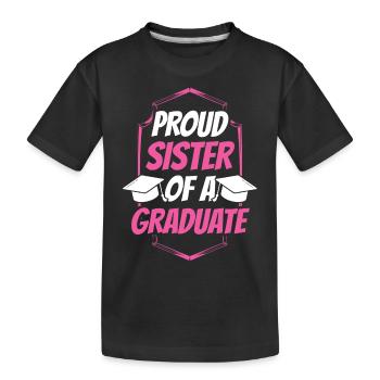 Fière sœur d’un diplômé diplômé - T-shirt bio Premium Enfant - noir - Devant