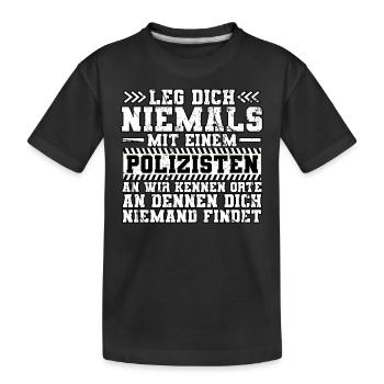 Polizist Polizei - Kinder Premium Bio T-Shirt - Schwarz - Vorne