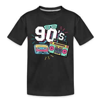 Années 90 90 - T-shirt bio Premium Enfant - noir - Devant