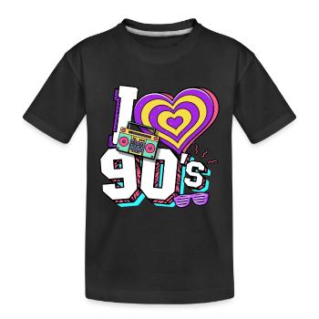 Années 90 J’aime années 90 - T-shirt bio Premium Enfant - noir - Devant