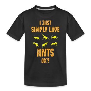 Fourmis, amoureux des fourmis - T-shirt bio Premium Enfant - noir - Devant
