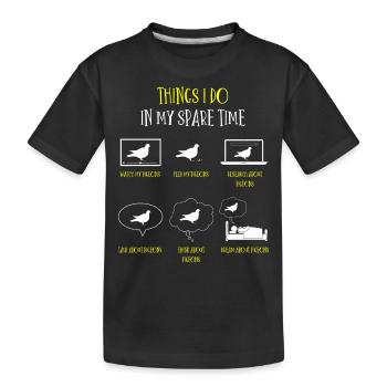 Élevage de pigeons, colombophiles, pigeons - T-shirt bio Premium Enfant - noir - Devant