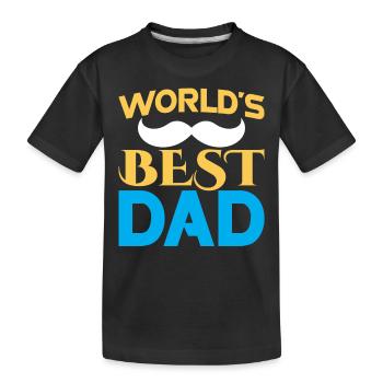 The Best Father in the World Daddy Papa Father Day - Kids' Premium Organic T-Shirt - black - Front