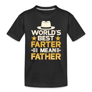 The Best Father in the World Daddy Papa Father Day - Kids' Premium Organic T-Shirt - black - Front