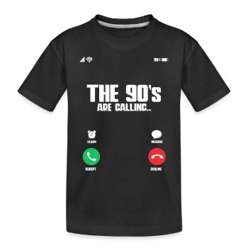 The 90s Are Calling 90er Jahre - Kids' Premium Organic T-Shirt - black - Front