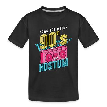 Das Ist Mein 90er Kostüm 90er Jahre - Kinder Premium Bio T-Shirt - Schwarz - Vorne