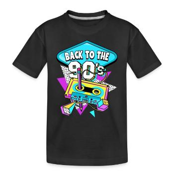 90s Back To The 90s - Kids' Premium Organic T-Shirt - black - Front