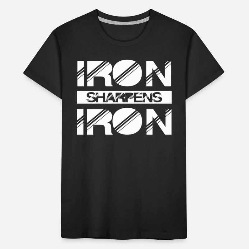 Iron Sharpens Iron Christian Workout Iron Kids' Premium Organic T-Shirt