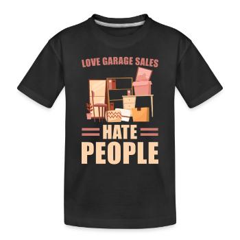 Garage sale slogan - Kids' Premium Organic T-Shirt - black - Front