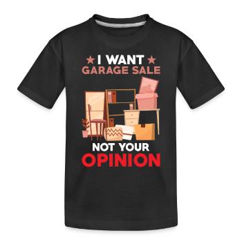Garage sale slogan - Kids' Premium Organic T-Shirt - black - Front