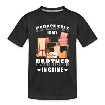 Garage sale slogan - Kids' Premium Organic T-Shirt - black - Front