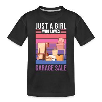 Garage sale slogan - Kids' Premium Organic T-Shirt - black - Front