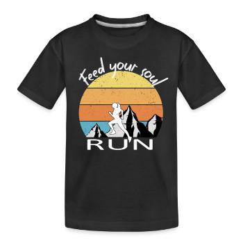 Trail Running - Kinder Premium Bio T-Shirt - Schwarz - Vorne