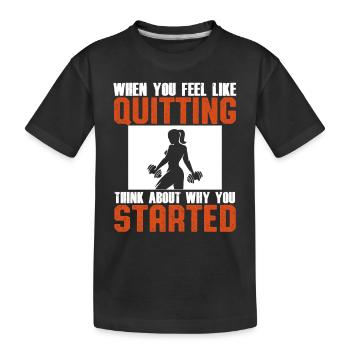 nicht aufgeben fitness - Kinder Premium Bio T-Shirt - Schwarz - Vorne
