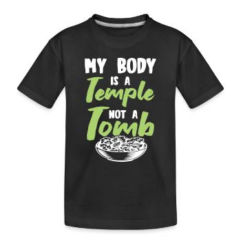 temple du corps végétalien - T-shirt bio Premium Enfant - noir - Devant