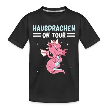 Hausdrachen On Tour - Kinder Premium Bio T-Shirt - Schwarz - Vorne