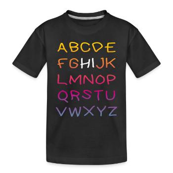 Hi Alphabet - Kinder Premium Bio T-Shirt - Schwarz - Vorne