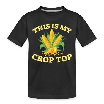 Thanksgivings Day - This Is My Crop Top - Kids' Premium Organic T-Shirt - black - Front