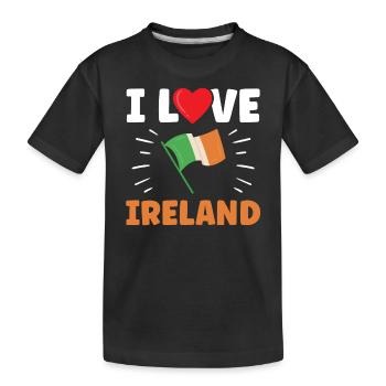 I love Ireland Irish St. Patrick's Day - Kids' Premium Organic T-Shirt - black - Front