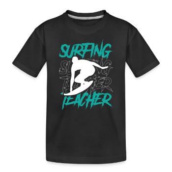 Moniteur de surf Surf Surf Surf Surf Surf - T-shirt bio Premium Enfant - noir - Devant