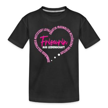 Friseurin Aus Leidenschafft Friseurin - Kinder Premium Bio T-Shirt - Schwarz - Vorne