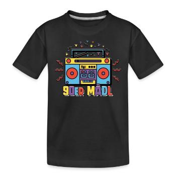 90er Jahre Mädl Mädchen Frauen - Kinder Premium Bio T-Shirt - Schwarz - Vorne