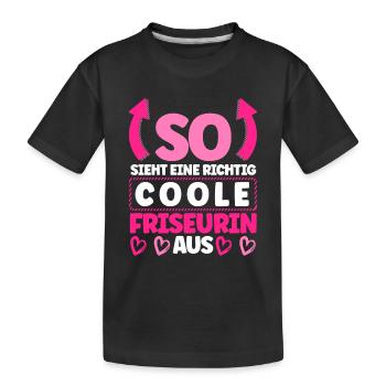 Friseurin - Kinder Premium Bio T-Shirt - Schwarz - Vorne