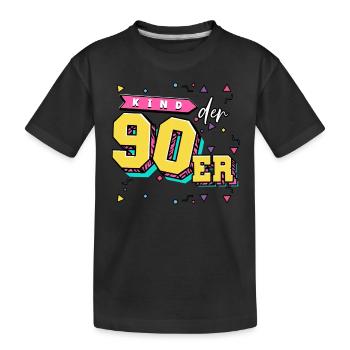90er Jahre Kinder Der 90er - Kinder Premium Bio T-Shirt - Schwarz - Vorne
