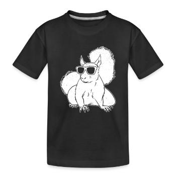 Squirrel Season Squirrel with sunglasses - Kids' Premium Organic T-Shirt - black - Front