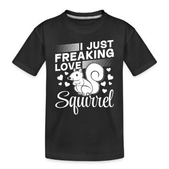 Squirrel Lover Sweet Squirrel I Just - Kids' Premium Organic T-Shirt - black - Front
