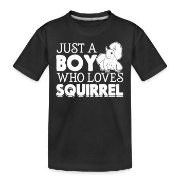 Just a boy who loves squirrel lovers - Kids' Premium Organic T-Shirt - black - Front