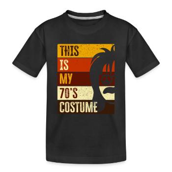 70s Seventies 1970s Party Outfit Costume - Kids' Premium Organic T-Shirt - black - Front