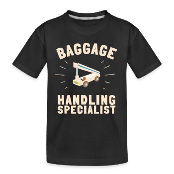 Baggage Handler Airfield Airport Worker - Kids' Premium Organic T-Shirt - black - Front