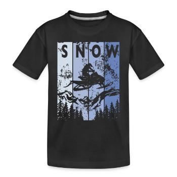 Motor Slede Snowmobiling Winter Sport Snowmobiler - Kids' Premium Organic T-Shirt - black - Front