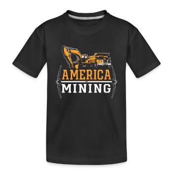 Mining Trucker America Mining Mine Coal Mine Truck - Kids' Premium Organic T-Shirt - black - Front