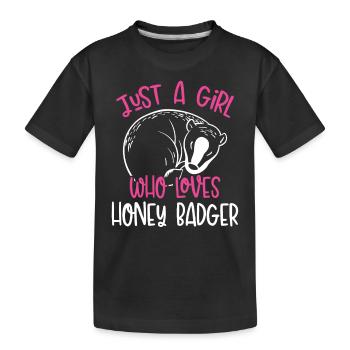Juste une fille qui aime le blaireau - T-shirt bio Premium Enfant - noir - Devant