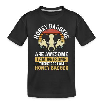 Les blaireaux à miel rétro sont géniaux - T-shirt bio Premium Enfant - noir - Devant