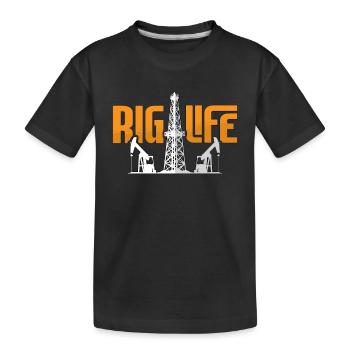 Ölfeldarbeiter Rig Life Oil Rigarbeiter RougheNeck - Kinder Premium Bio T-Shirt - Schwarz - Vorne