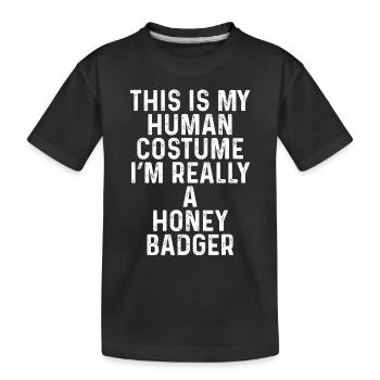 Kostüm Honigdachs - Kinder Premium Bio T-Shirt - Schwarz - Vorne