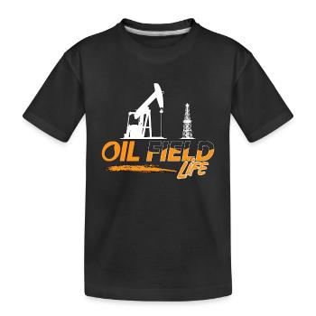 Ölfeldarbeiter Ölfeldleben Öl Rig Rougneck - Kinder Premium Bio T-Shirt - Schwarz - Vorne