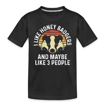 J’aime les blaireaux à miel - T-shirt bio Premium Enfant - noir - Devant
