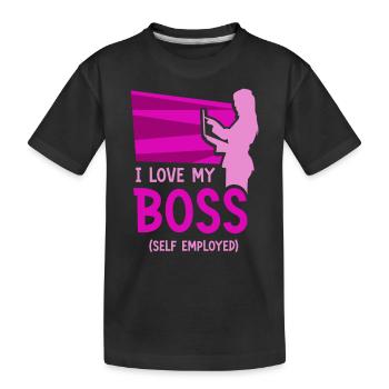 J’aime mon patron indépendant freelance - T-shirt bio Premium Enfant - noir - Devant