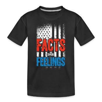US-Flagge, Fakten Über Gefühle - Kinder Premium Bio T-Shirt - Schwarz - Vorne