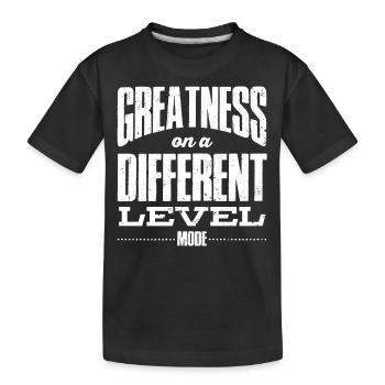 GOD MODE, Größe Auf Einer Anderen Ebene - Kinder Premium Bio T-Shirt - Schwarz - Vorne