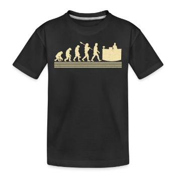 Evolution of Receptionists - Kids' Premium Organic T-Shirt - black - Front