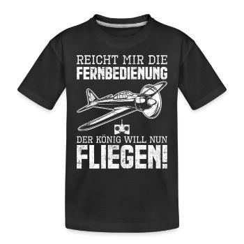 Modellbau Modellflug Pilot - Kinder Premium Bio T-Shirt - Schwarz - Vorne