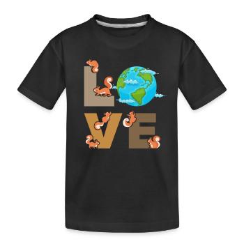 Squirrel Love Squirrel Sweet Squirrel - Kids' Premium Organic T-Shirt - black - Front
